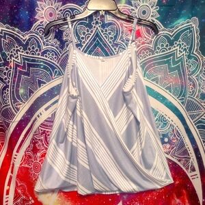 Boutique Women's Drape Tank Blue & White Stripe Sz. XL